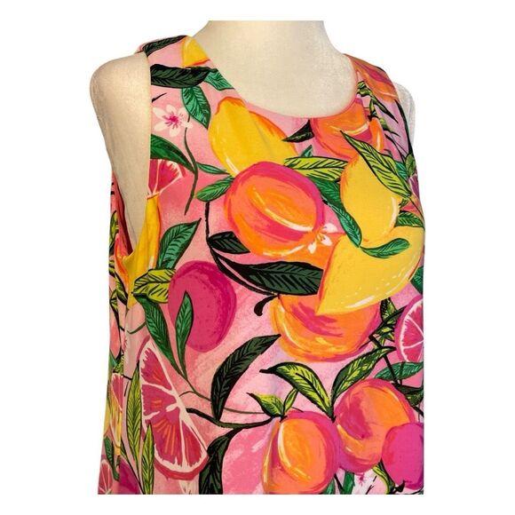 Pappagallo Tropical Pink Gwen Peachy Keen Print Shift Mini Dress M - Picture 3 of 10